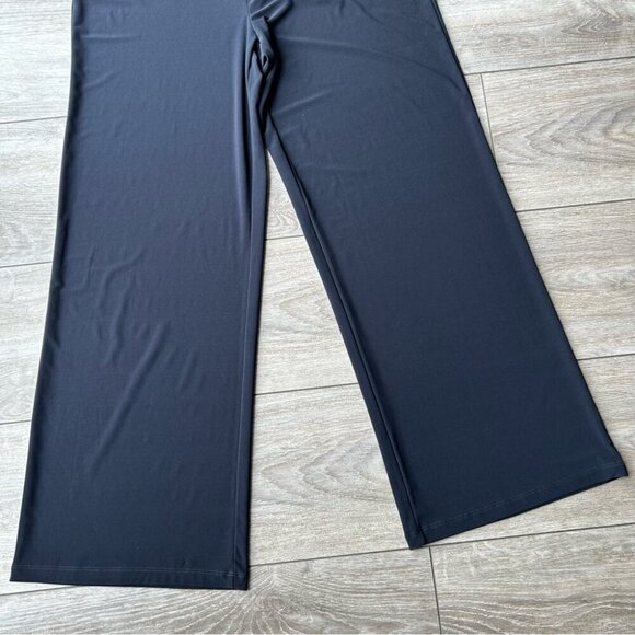 Laura Navy Colour Jersey Wide Leg Pants - Picture 6 of 9